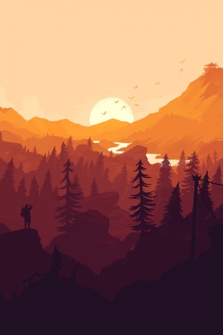 Красный Firewatch обои