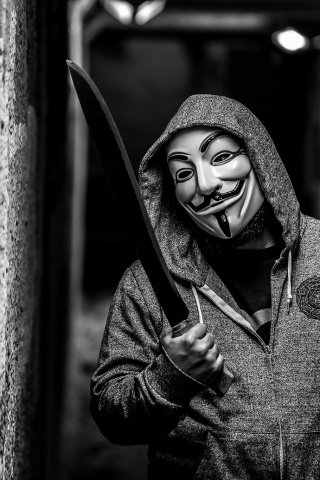 Человек в маске анонимуса обои