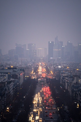 Ночной город в тумане обои