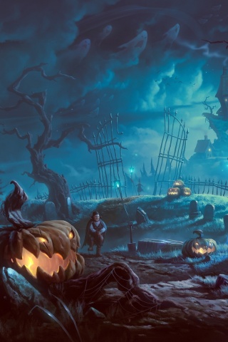 Кладбище на Хэллоувин обои