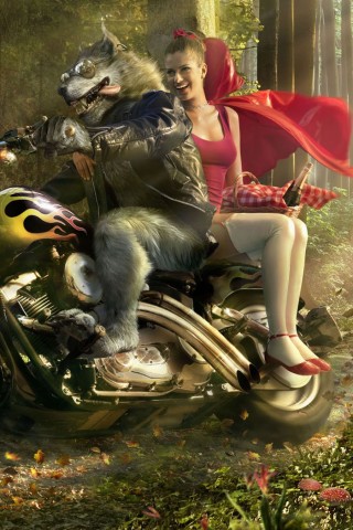 Красная шапочка по новому обои