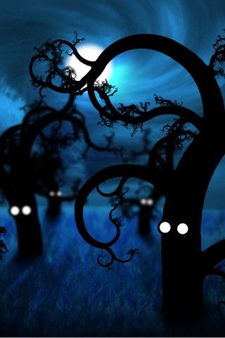 Страшно ночью в лесу обои