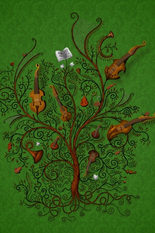 Музыкальное дерево обои