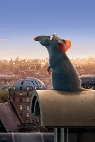 Рататуй на фоне Парижа обои