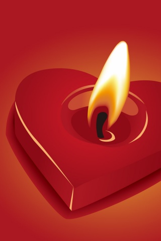 Свеча для Дня всех влюбленных обои