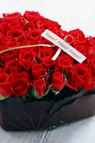 Букет в форме сердца обои