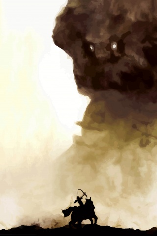 Всадник и огромный голем обои