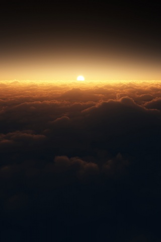 Закат над облаками обои