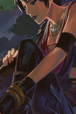 Рисунок Морриган в лагере обои