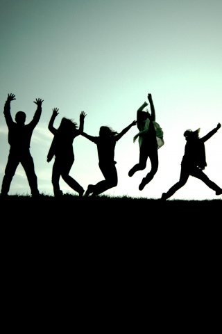 Силуэты людей обои