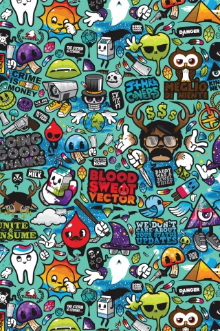 Коллаж из мультяшных картинок обои