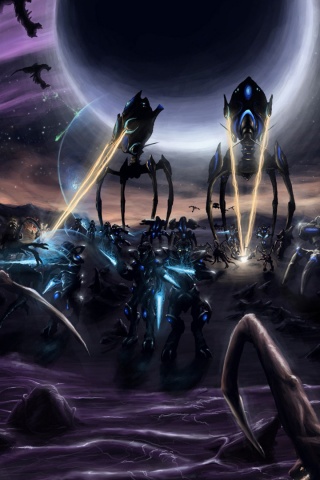 Протосы против зергов обои