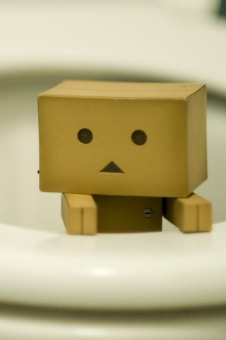 Danbo в унитазе обои