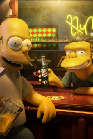Симпсоны в баре обои