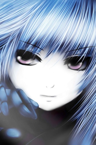 Девушка с голубыми волосами обои