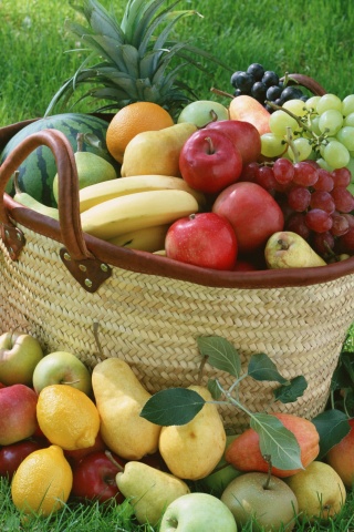 Корзина с фруктами обои