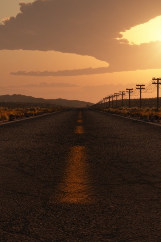 Дорога в пустыне обои