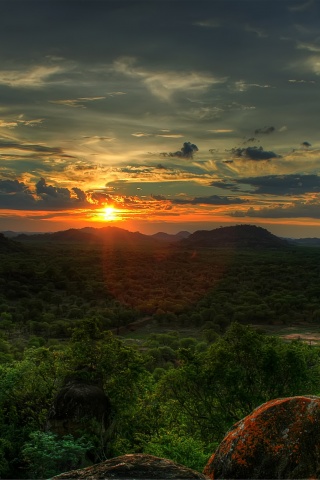 Закат в Африке обои