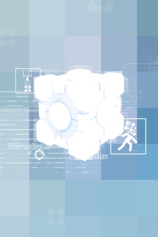 Высокотехнологичный куб из Портал обои