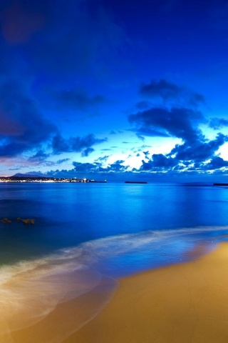 Пляж во франции ночью обои