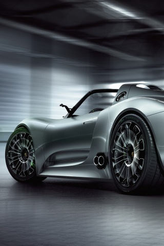 Porsche 918 Spider вид сзади обои