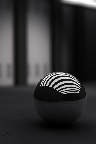 Трехмерный блестящий металлический шарик обои