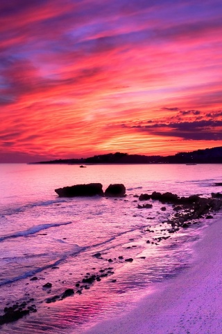 Бесподобный закат на море обои