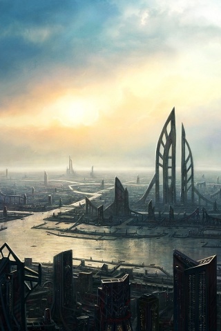 Прекрасный город будущего обои