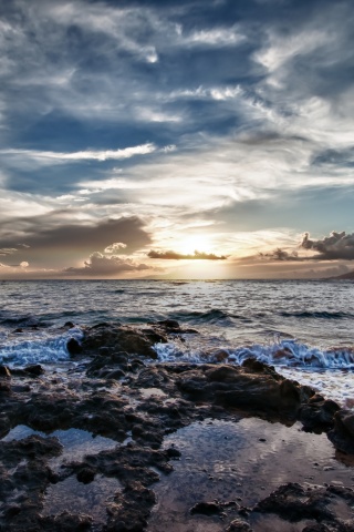 Закат на море обои