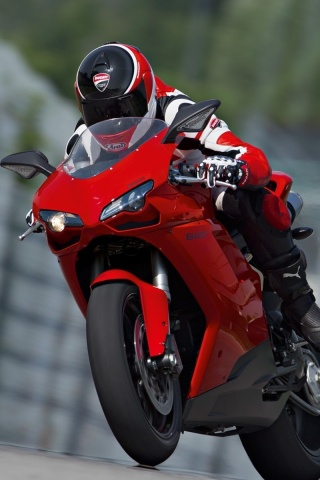 Мотоциклист на Дукати 848 обои