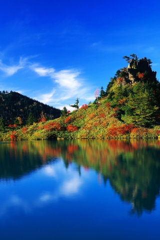 Берег озера в Японии обои