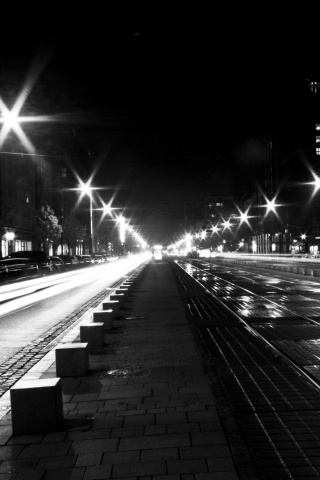 Мгновение на улице ночного города обои