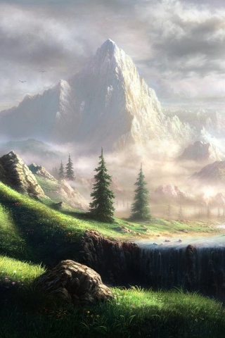 Сказочный водопад обои