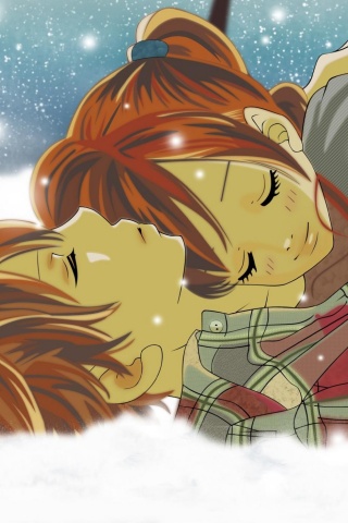 Двое на снегу из Bokura Ga Ita обои