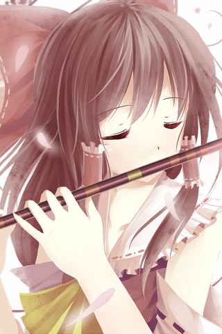 Девочка играет на флейте обои