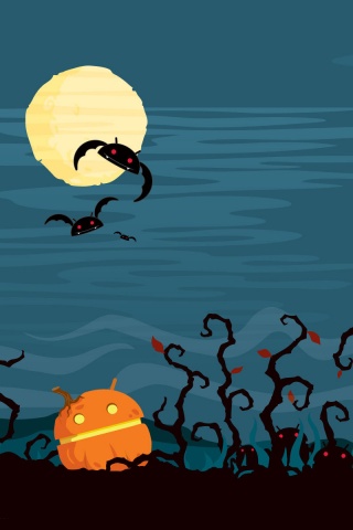 Хэллоуин в стиле Google Android обои