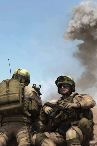 Солдаты в пустыне обои