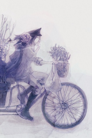 Развозчик цветов в пастельных тонах обои