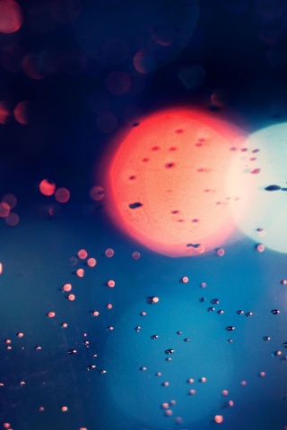 Огни, стекло и капли обои