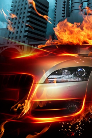 Ауди в огне обои