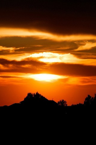 Оранжевый закат обои