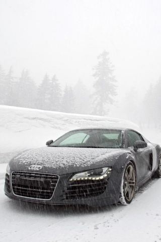 Audi R8 зимой обои