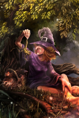 Ведьма варит зелье обои