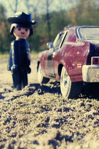 Машинка для человечка Lego обои