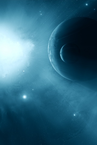 Перенасыщение голубым цветом обои