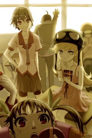 Девушки из Bakemonogatari обои