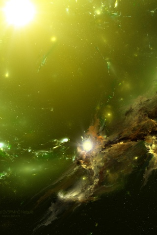Зеленая туманность обои
