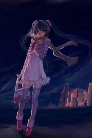 Девочка уходит из города обои