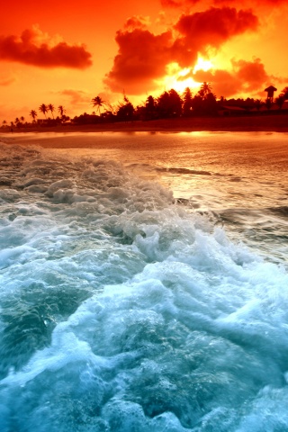 Огненный пляж обои