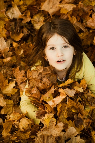 Девочка и осень обои